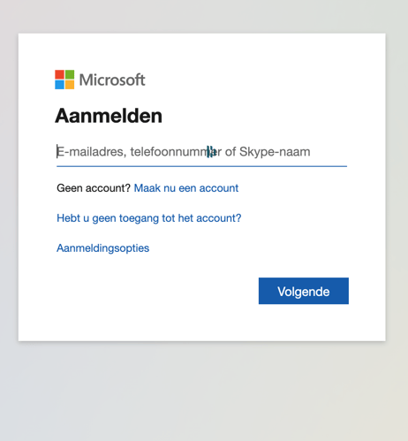 Office.com aanmeldscherm